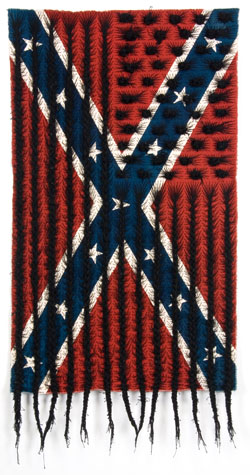 Sonya Clark, Confederate Hair Flag, 2010