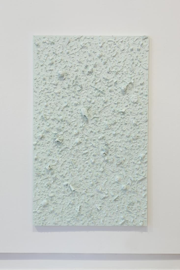 Kristin Cammermeyer, Refuse Aggregate in Spring Valley Hue (large rectangle) 2018, mixed media on panel, 60 x 36 x 3in.