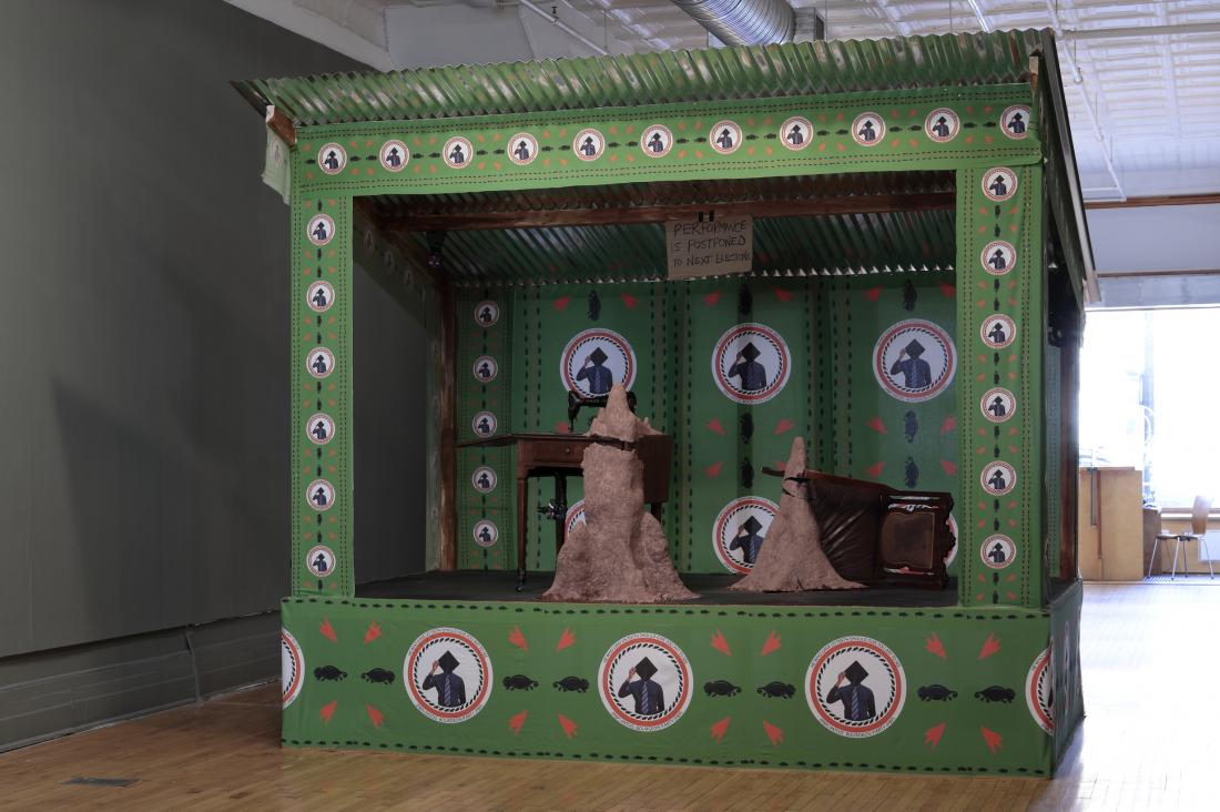 Massa Lemu, He Who Gave Us Teeth Should Give You Art to See: A Patois Bourgeois P.arty Manifesto (installation view), 2018